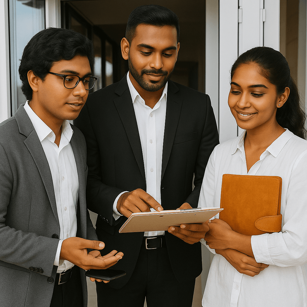 Team of professionals discussing solutions with a client